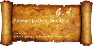 Georgijevits Artúr névjegykártya